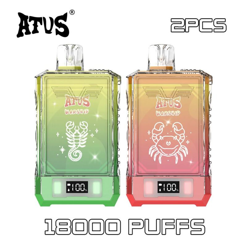 2 Pack Fast Delivery ATVS ATUS 18K Puff Mesh Coil Vape 750mAh Australia Wholesale vape
