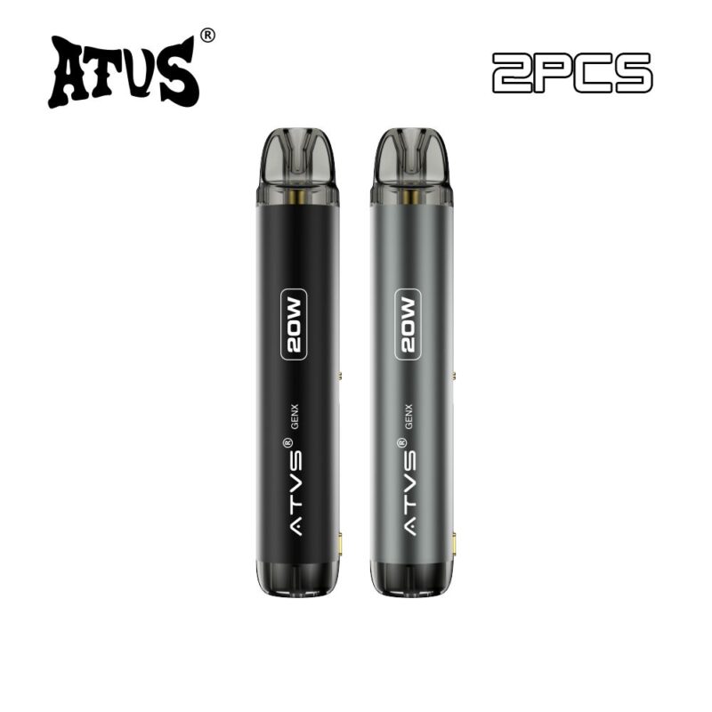 2 Pack NEW USA Stock UK Wholesale ATVS LED Display 2ml Empty Disposable Pen Vaper Carts Digital Screen Rechargeable Vape life pod