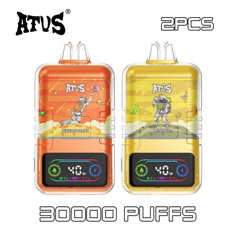 2 Pack Best Selling 30K Puffs 30ml Vape Rechargeable E Cigarette ATVS ATUS vape 30000 puff  wholesale australia vape