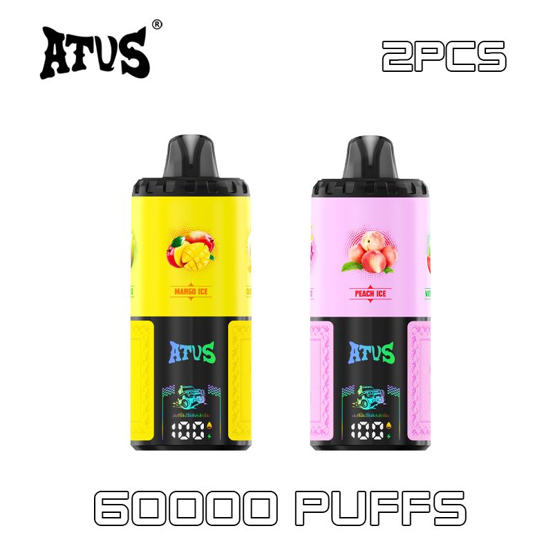 2 Pack Fashion Portable ATVS 60K Puff New Style Vape with Mesh Coil and 4 in 1 System Adjustable Airflow USA UK Warehouse ship disposable vape