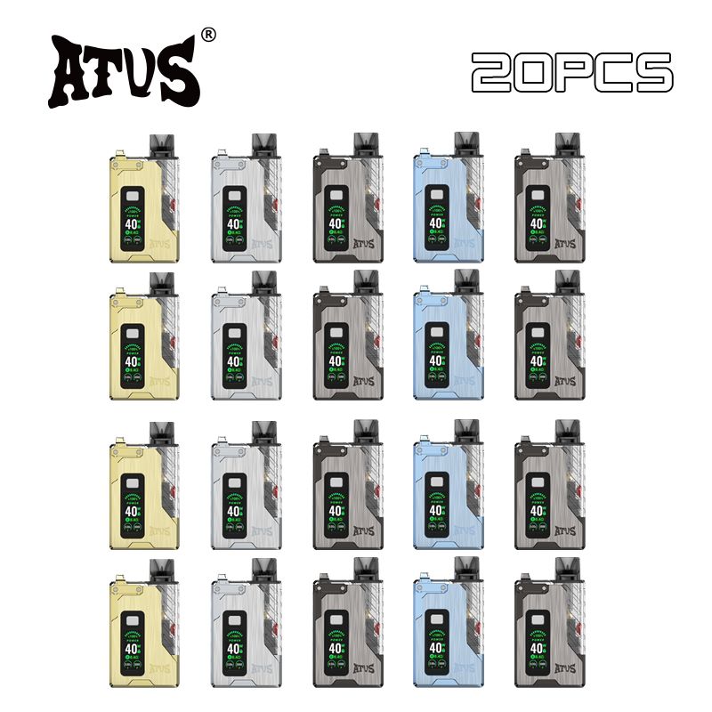 20 Pack Customizable Airflow Vape ATVS Puffs OEM Thick Oil Empty Wholesale E Cigarette Vape Pen Easy Fill Big Smoke Preheat Disposable Starter Kits Pod Vape