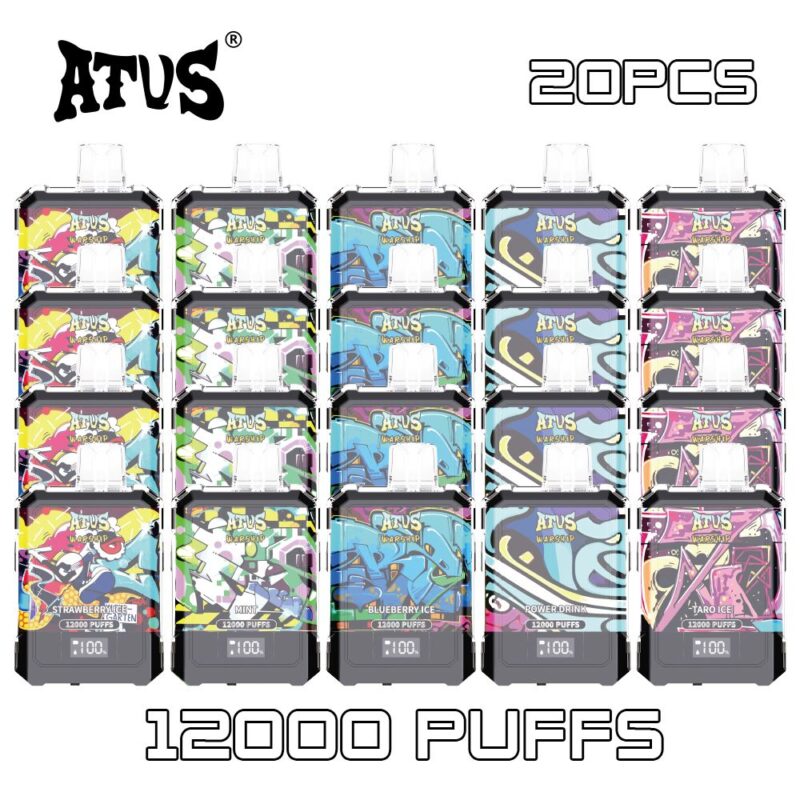 20 Pack Hot sale 12K Puffs 20ml Atvs Atus Rechargeable Vape Pen Type C Port Compact Design Vape 2025 wholesale australia vape free vape pen