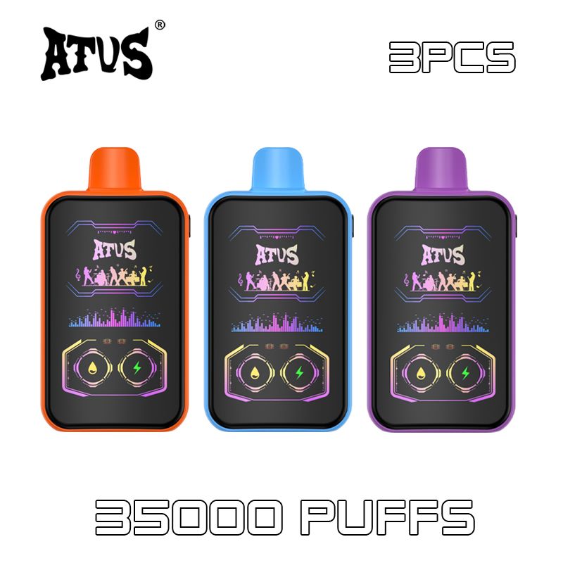 3 Pack High Capacity 350000 Puffs Adjustable airflow Disposable Vape screen vape Atvs Atus vape Belgium France Retail vapers 35K