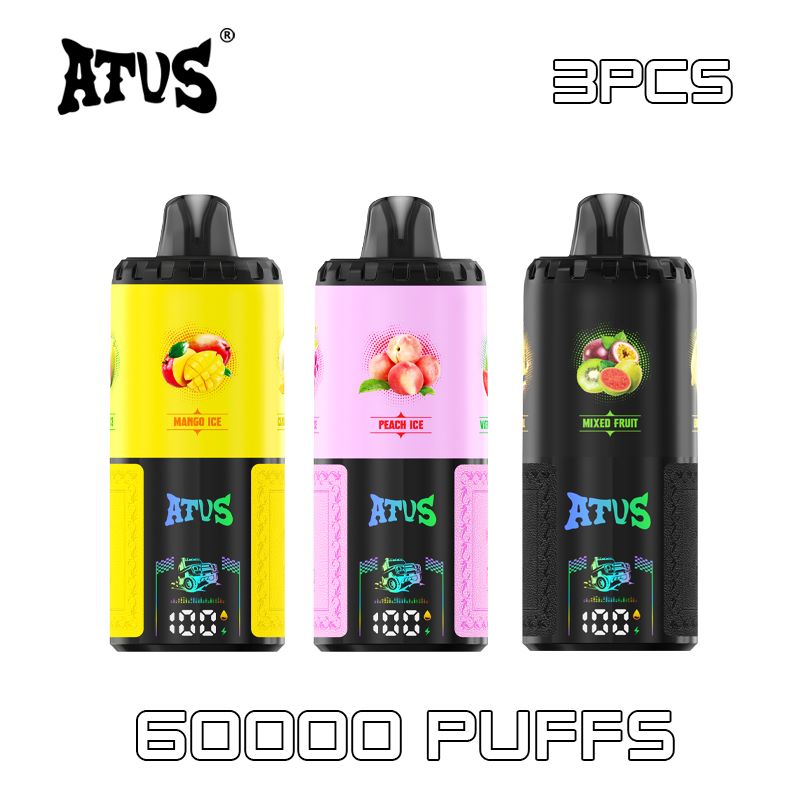 3 Pack Cheap Price Free Ship ATVS 4in1 Rotating Four Flavors 60K Puff Disposable Vape with LED Screen disposable vape Spain Bulk Orders e vape vaper