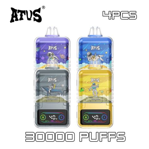 4 Pack Innovative 40000 Puffs ATVS ATUS 30ml Capacity USB C Charging Disposable Vape germany vape chamber disposable vape