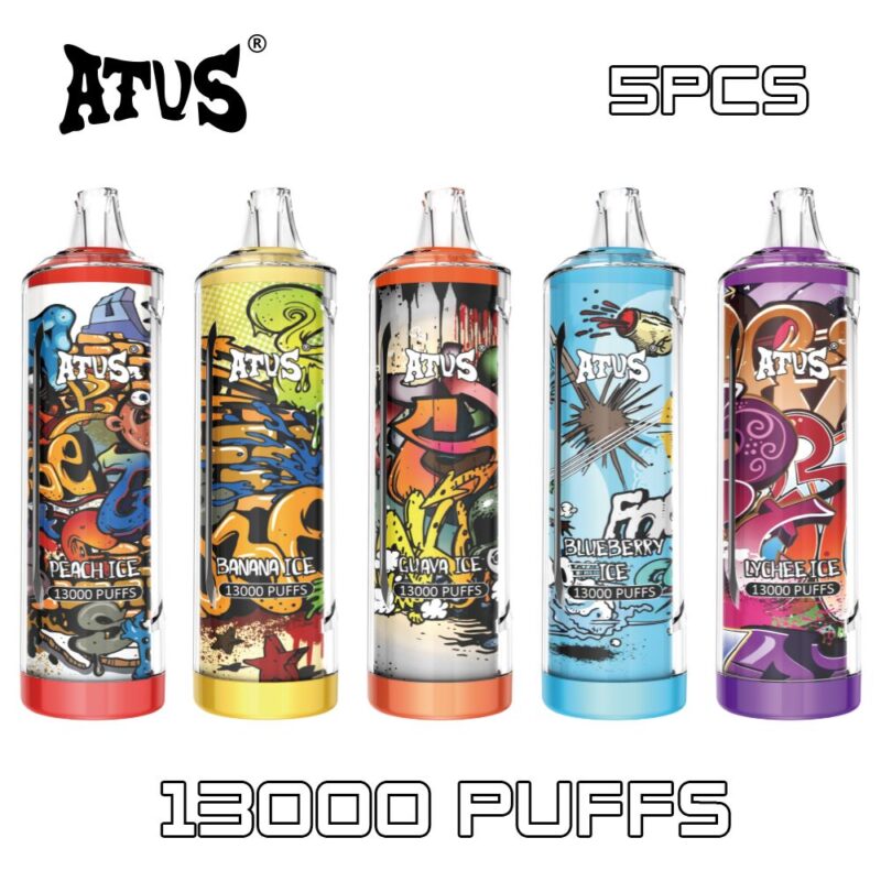 5 Pack New Style ATVS  ATUS 13K Puff Dual Flavor Mesh Coil Vape EU Warehouse drop shipping wholesale australia vape vape germany