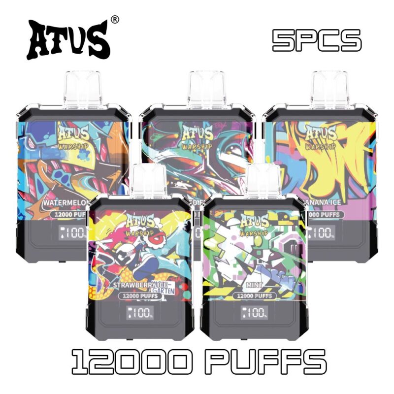 5 Pack EU Fast Shipping ATVS 12K Puff Electronic Cigarette Pen Dual Fruit Flavored Disposable Vape Dropship Supplier vape pen price