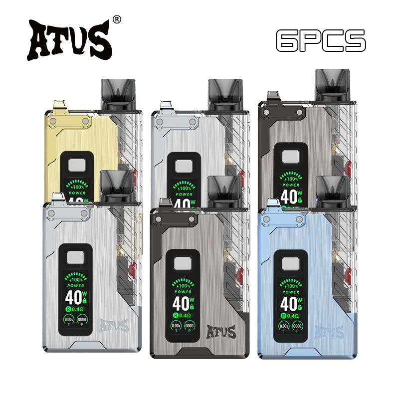 6 Pack Factory Fast ship Changeable Pod Rechargeable Box Puffs Disposable Mod  Play Screen podsType C disposable pod type life pod