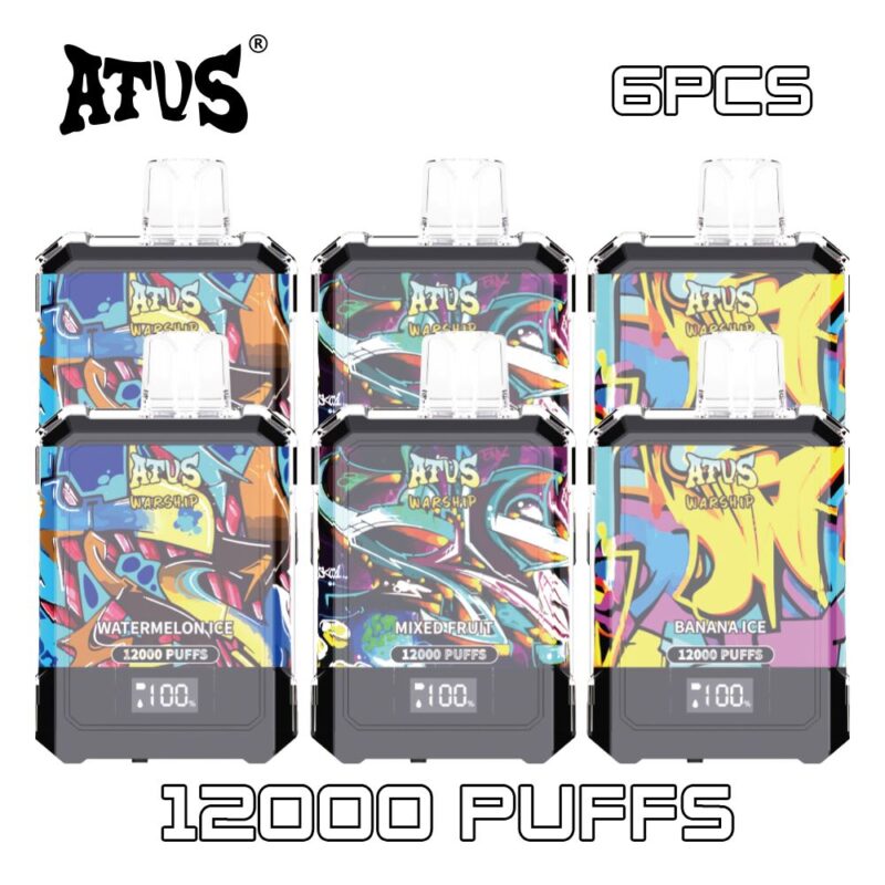 6 Pack High Puff Count 12000 Puff Vape Pen ATVS Electronic Cigarette Master Case Pack vape wholesale australia free vape pen