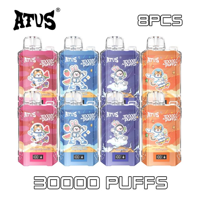 8 Pack 2025 vape Wholesale Atvs Atus Disposable vape 30k Puff Flavors Child Lock Original Factory E Cigarette 5% 2% 0% nic salt EU Vape Vaper online shopping