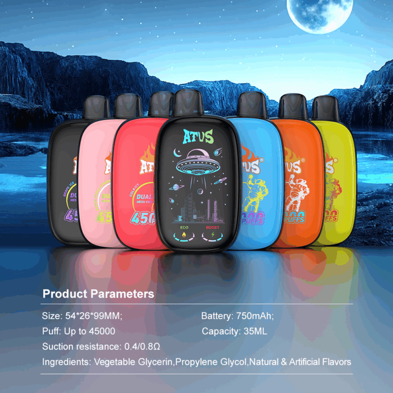 3 Pack Original ATVS Vape Disposable Vape 45000 Puffs Vape Cheap Rechargeable Juice Vapers